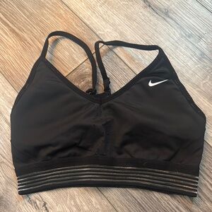 Nike Women's Black Sports Bra with White Logo